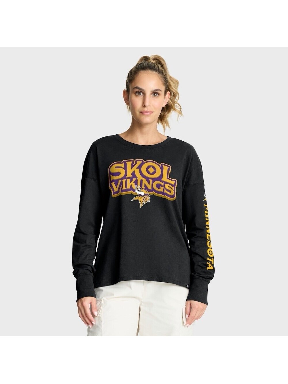 Women's Fanatics Black Minnesota Vikings Hometown Legacy Long Sleeve T-Shirt 2XL